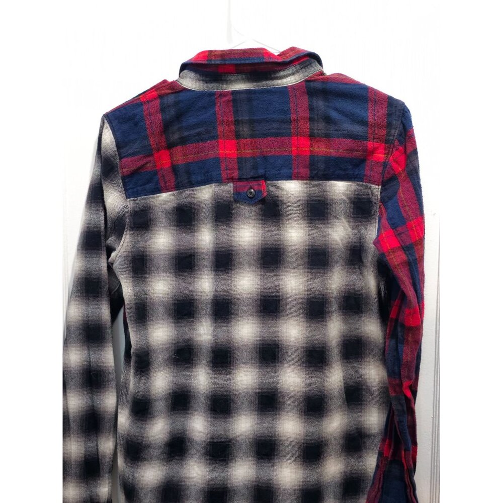 Vans Women's Mixed Plaid Button-Down Flannel Shirt L - Picture 11 of 13